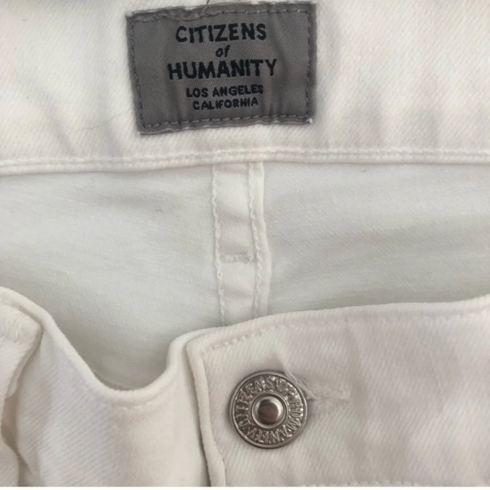Citizens of  Humanity Rocket Crop White High Rise Skinny Jeans - Picture 8 of 10